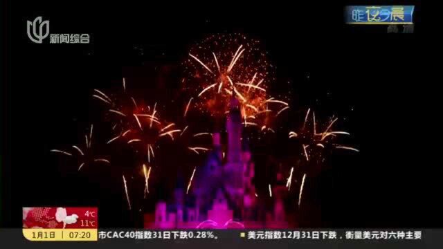 上海迪士尼:新年特别版烟花夜空绽放