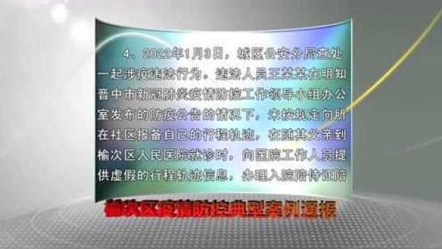 榆次疫情防控典型案例通报!拘留、取缔、罚款、追缴其违法所得