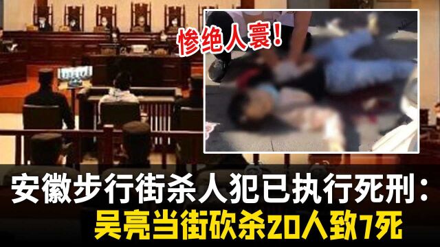 惨绝人寰!安徽步行街杀人犯已执行死刑:吴亮当街砍杀20人致7死