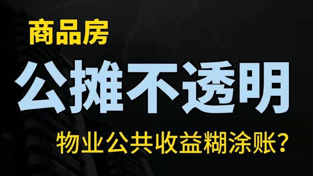 商品房“公摊面积”不透明,物业公共收益糊涂账?