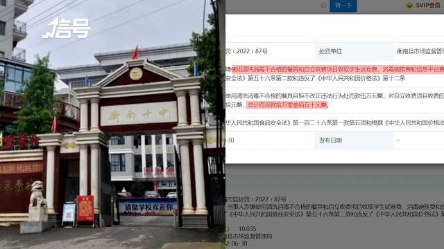 湖南一学校使用消毒不合格餐具被罚 还收取消毒碗筷费