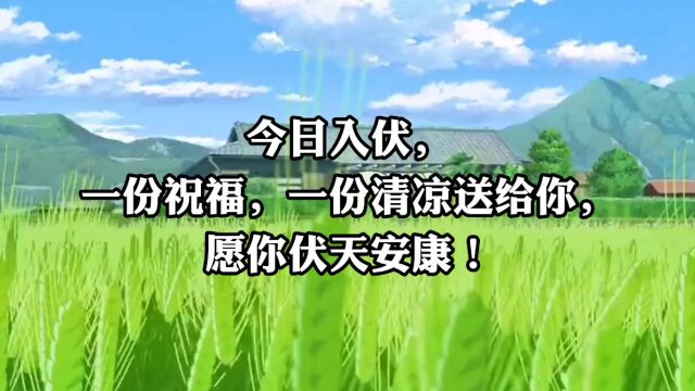 今日入伏,一份祝福,一份清凉送给你,愿你伏天安康!