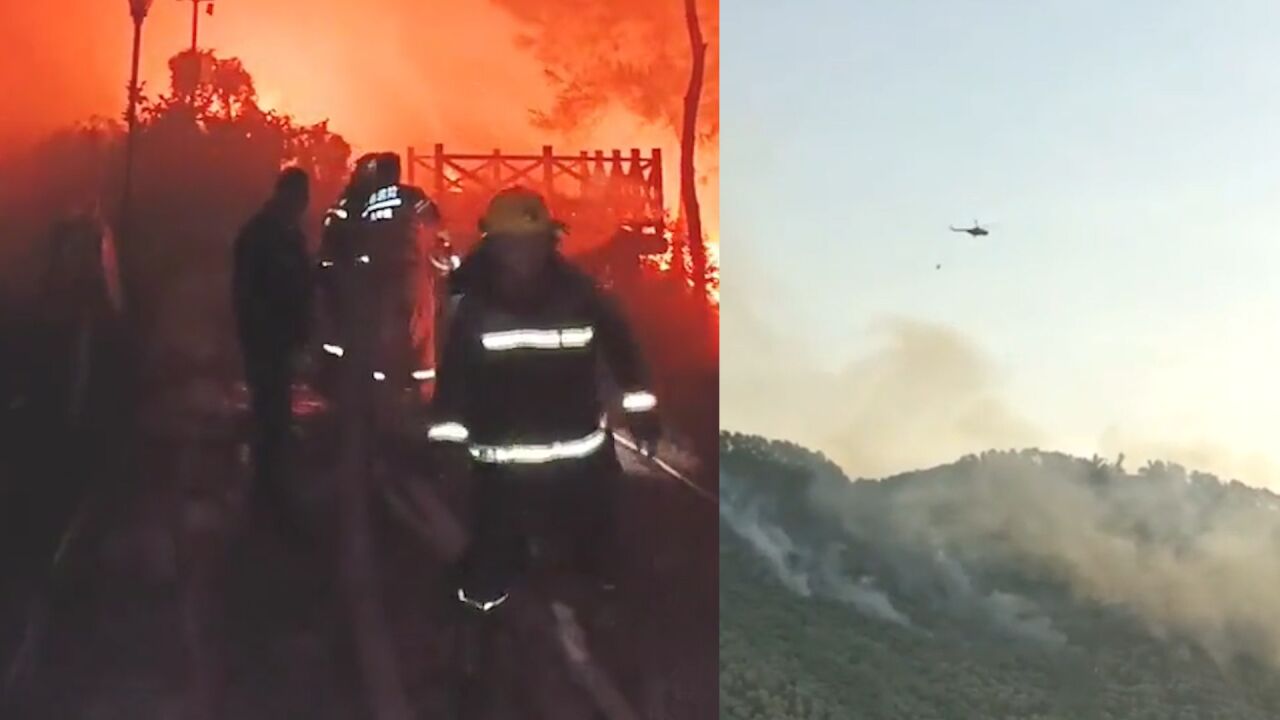 重庆涪陵江北街道山火得到有效控制 消防员彻夜扑救画面曝光