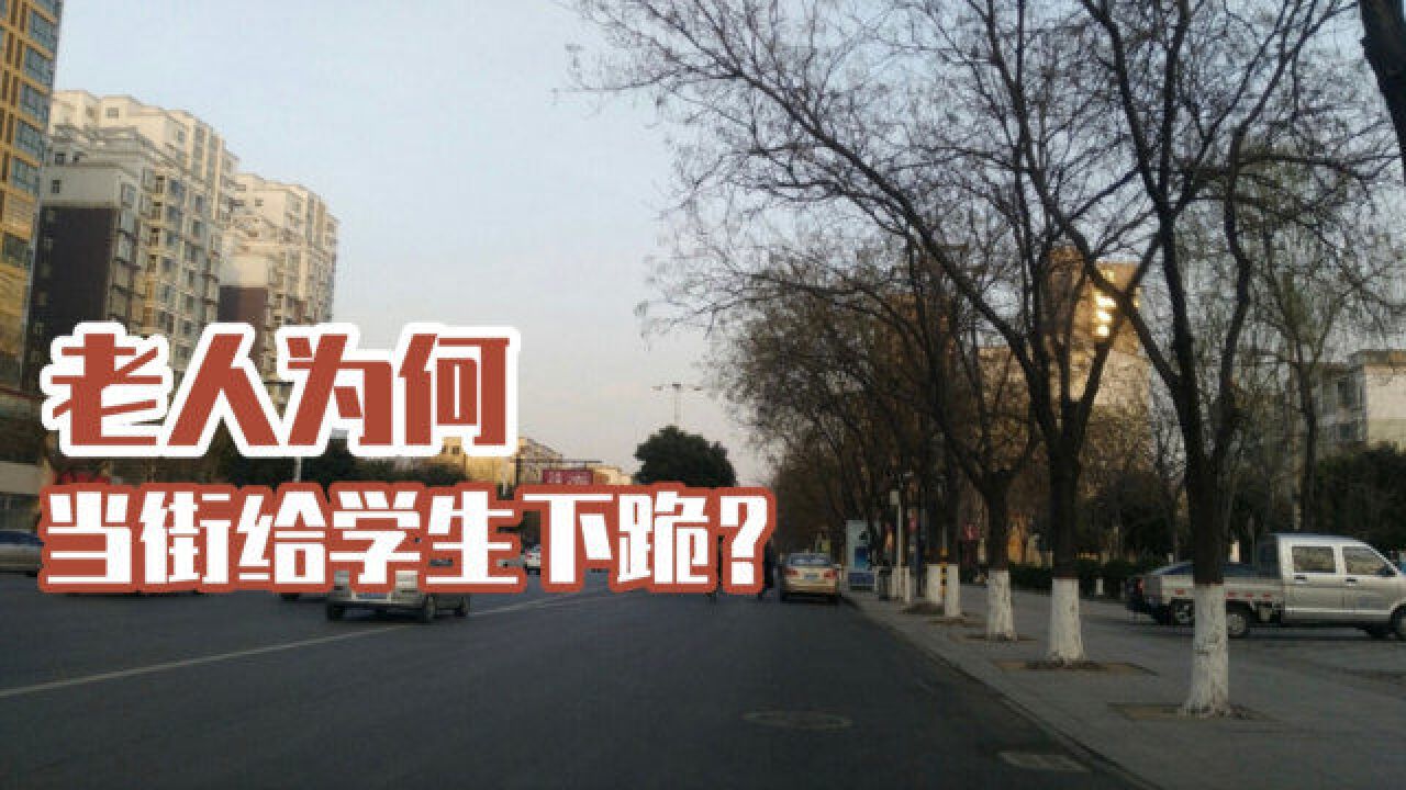 老人当街给少年下跪,如此难堪的场面,究竟发生了什么?