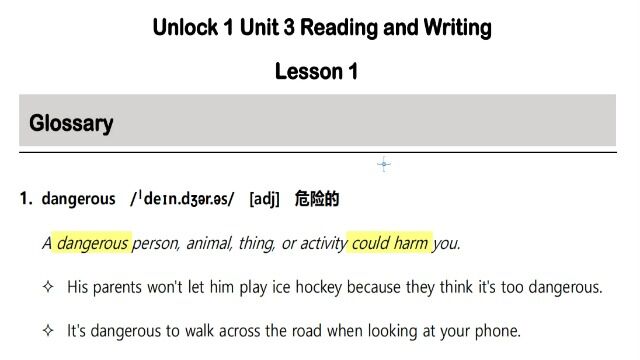 Unlock1 Unit3 Lesson1