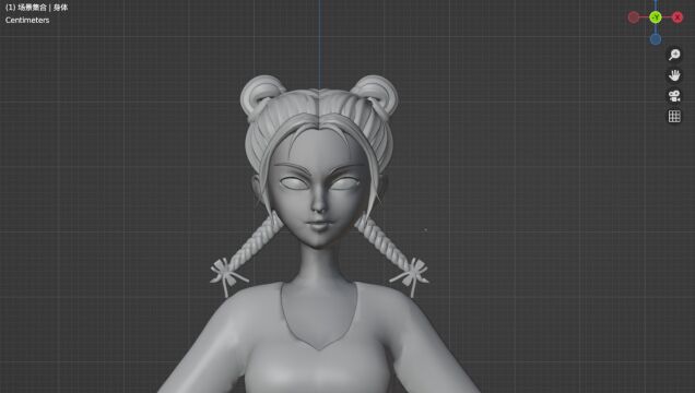 blender双马尾辫子头发制作