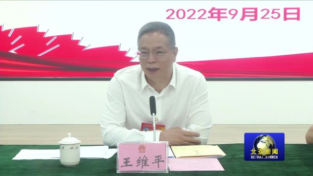 王维平以人大代表身份到北海市开展进站履职活动时强调:以高质量党建引领高水平基层治理