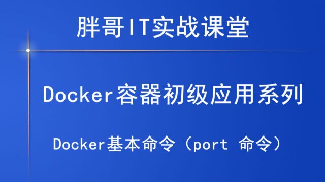 Docker基本命令(port 命令)上1