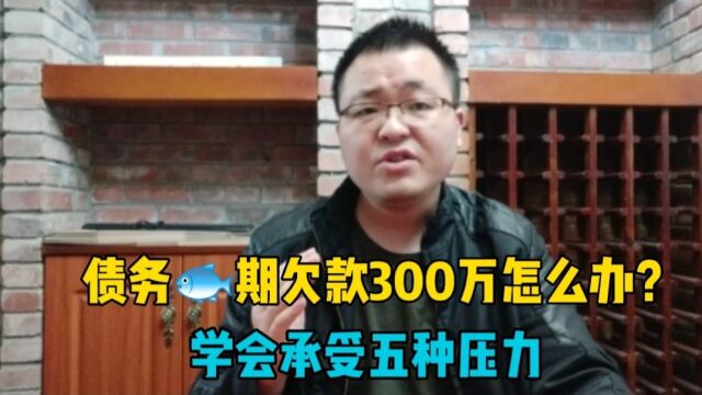 债务逾期欠款300万怎么办?若能承受五种压力,对解债上岸很有帮助!