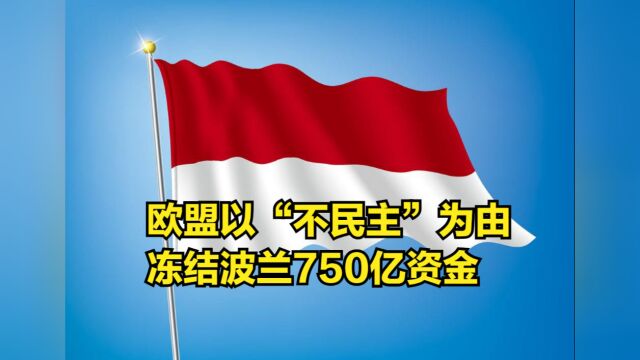 被卖了还帮着数钱,欧盟以“不民主”为由,冻结波兰750亿资金