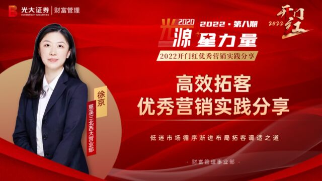 【慈溪三北西大街营业部徐京】2022“开门红”有效户转化经验分享