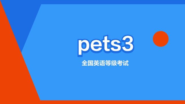 “pets3”是什么意思?