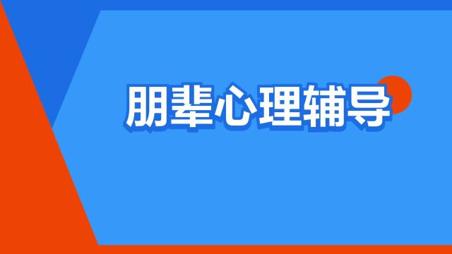 “朋辈心理辅导”是什么意思?