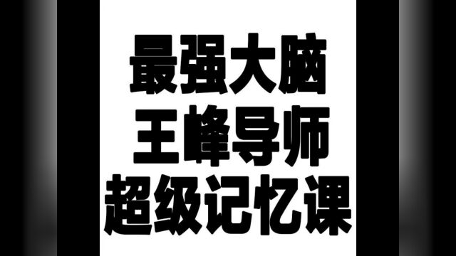 王峰实战记忆课程王峰世界记忆总冠军王峰记忆186节完结视频课程