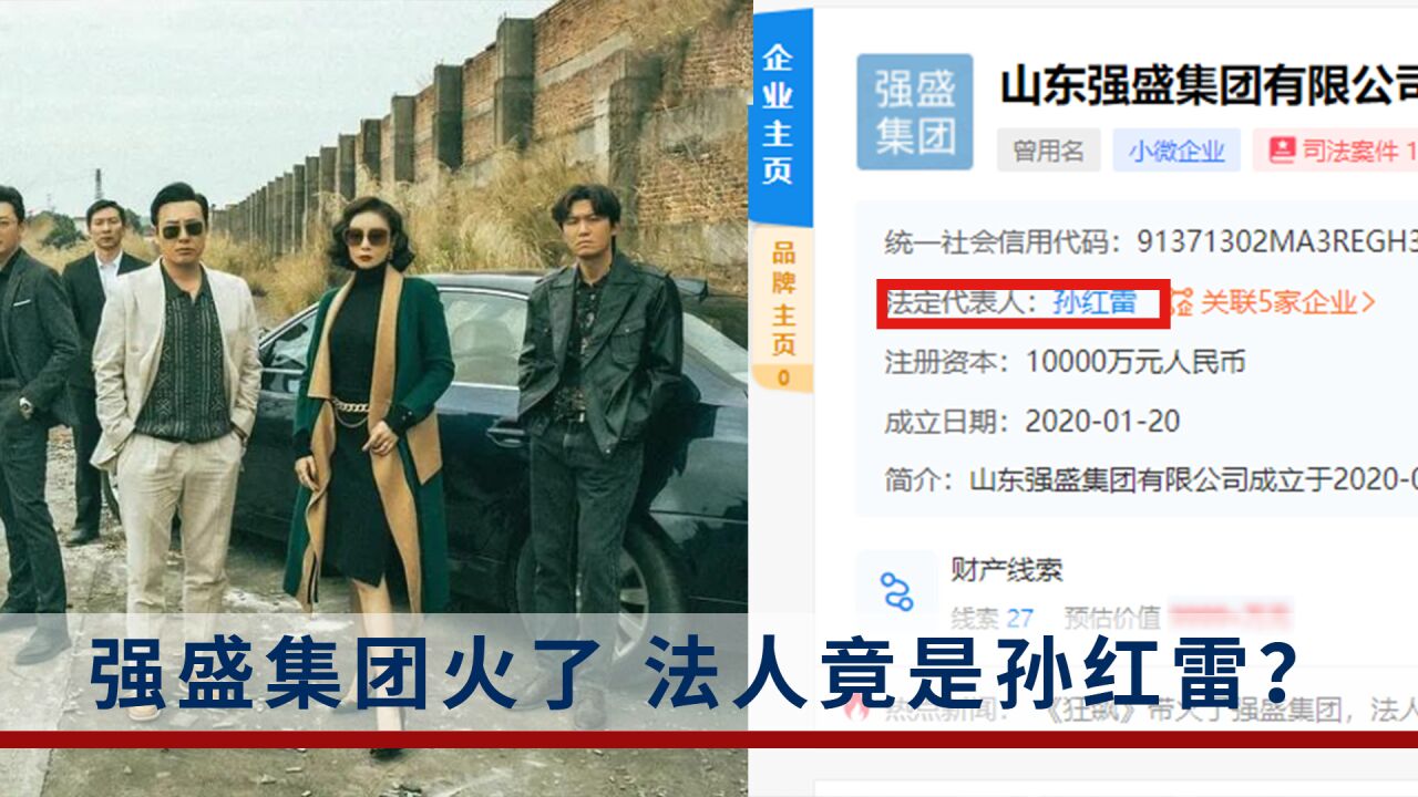 《狂飙》带火了强盛集团,法人竟是孙红雷?公司回应:纯属巧合