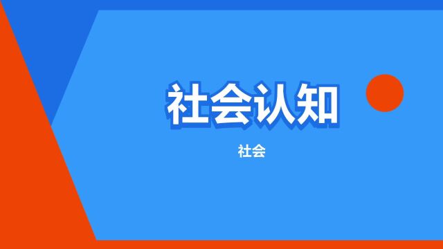 “社会认知”是什么意思?