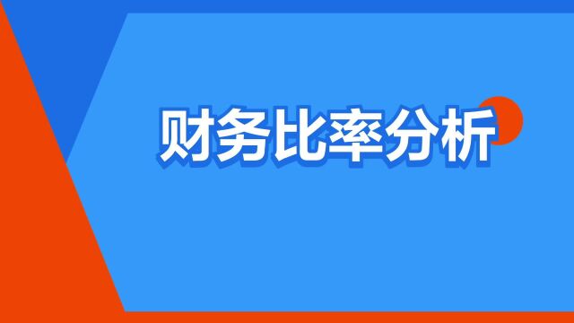 “财务比率分析”是什么意思?