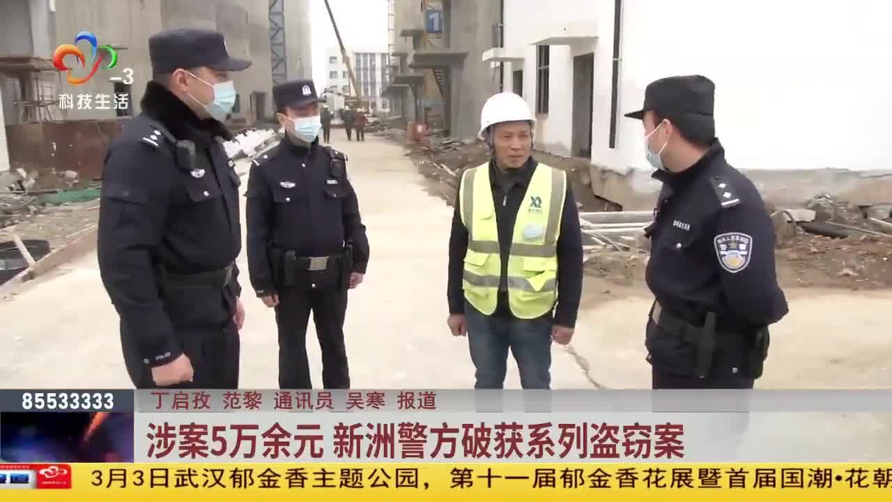 涉案5万余元 新洲警方破获系列盗窃案