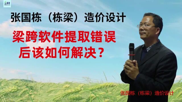 张国栋(栋梁)造价设计:梁跨软件提取错误后该如何解决?