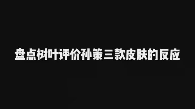 盘点数页评价孙策三款皮肤的反应.一天一个王者,三天一个荣耀 #树叶孙策 #王者荣耀