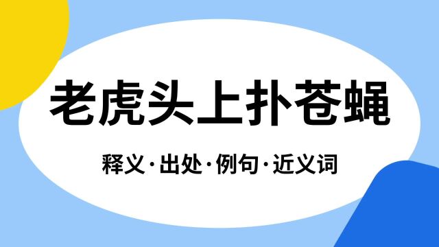 “老虎头上扑苍蝇”是什么意思?