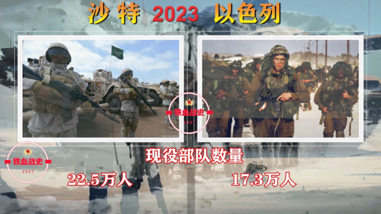 2023年沙特和以色列军力对比