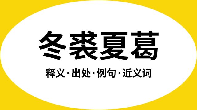 “冬裘夏葛”是什么意思?