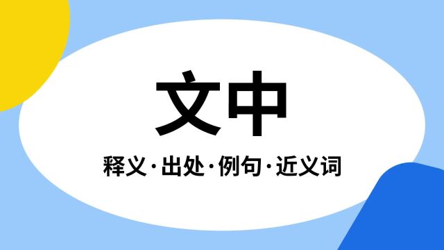 “文中”是什么意思?