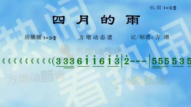 四月的雨#经典老歌 #动态曲谱 #乐器演奏 #原声动态简谱