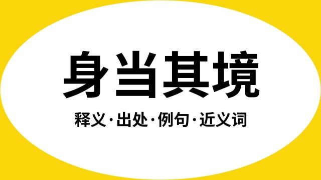 “身当其境”是什么意思?