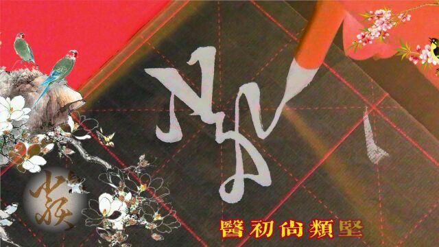 研习王羲之《草诀百韵歌》满外仍知备,医初尚类坚.