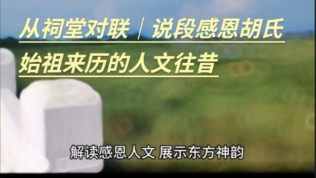 感恩胡氏与定安胡氏有宗亲血缘关系吗?且感恩胡氏祠堂上的“安定堂”号又渊薮哪里?