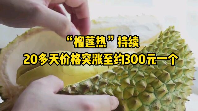 “榴莲热”持续,20多天价格突涨至约300元一个