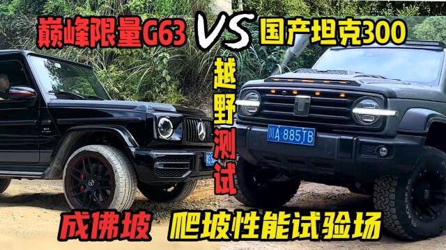 全球限量300台的奔驰G63,和坦克300爬坡性能测试,20万竟比800万要强?