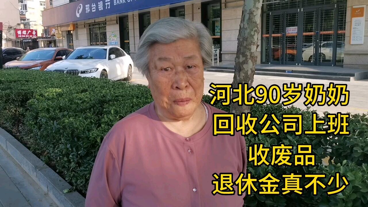 河北90岁奶奶,回收公司上班,收废品,退休金真不少!