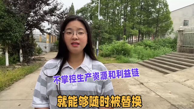 如果不能掌控生产资源和收益链,那么我们随时可能被替换