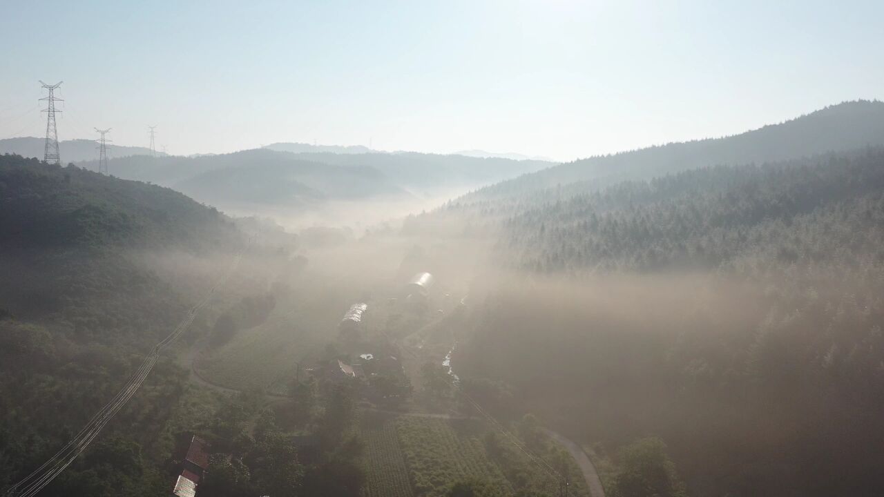 辽宁凤城,六月晨光里,从丁达尔效应到云山雾罩