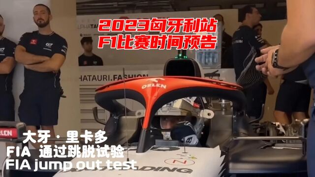 F1方程式赛车 匈牙利站2023 比赛时间里卡多回归驾驶舱