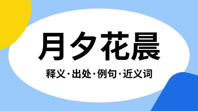 “月夕花晨”是什么意思?