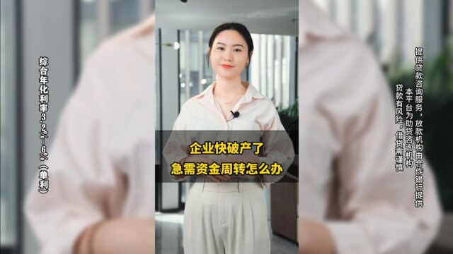 企业快破产了,急需资金周转怎么办?森强金融