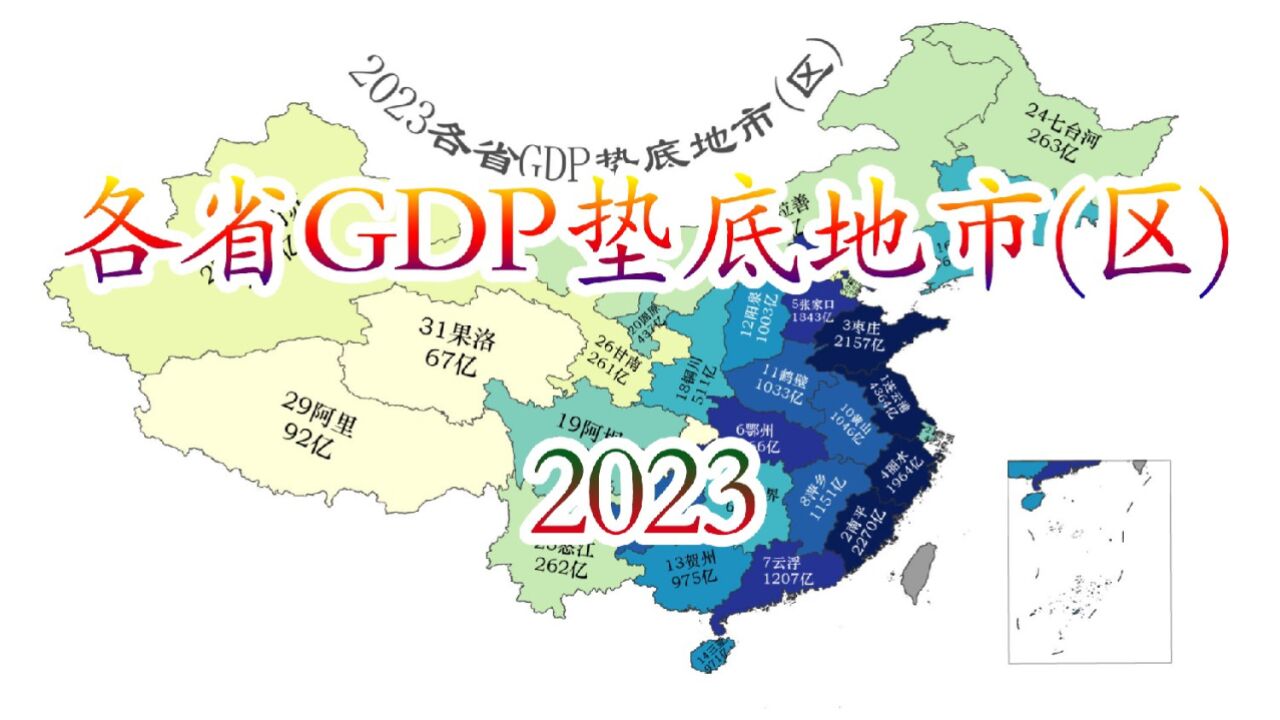 2023各省市区GDP垫底地市(区)