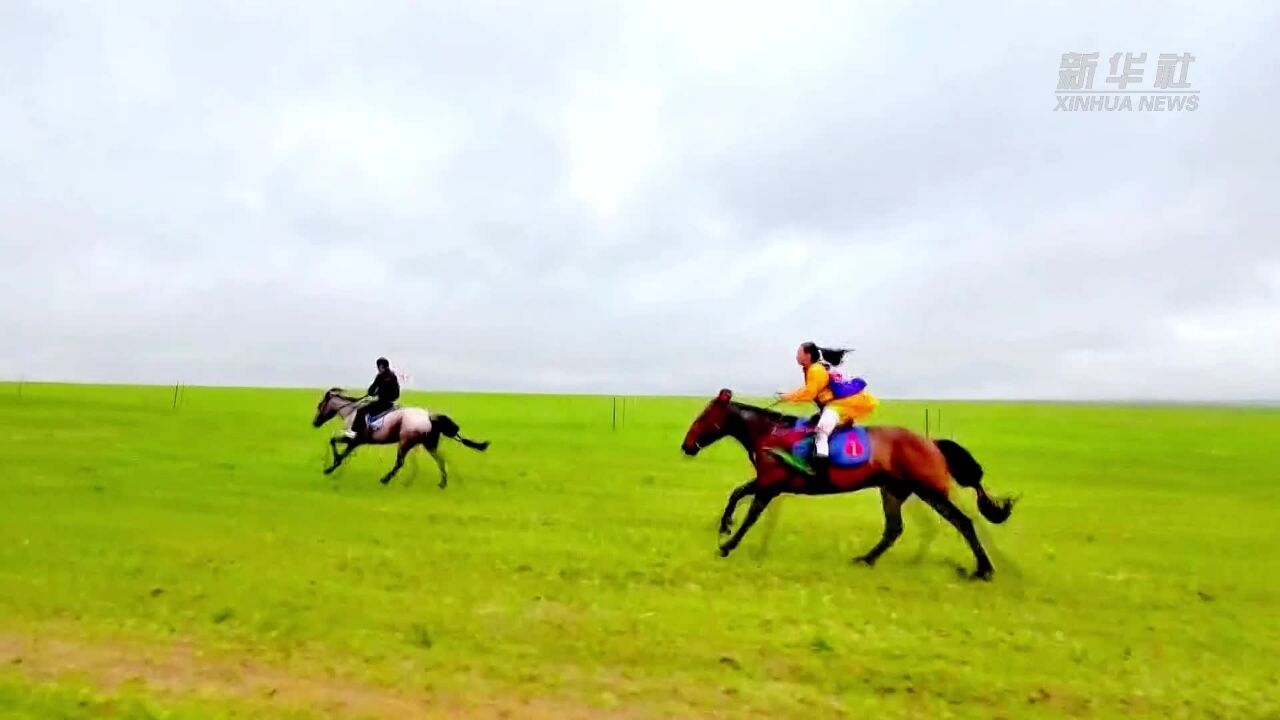 内蒙古锡林郭勒:风景如画 夏日赛马