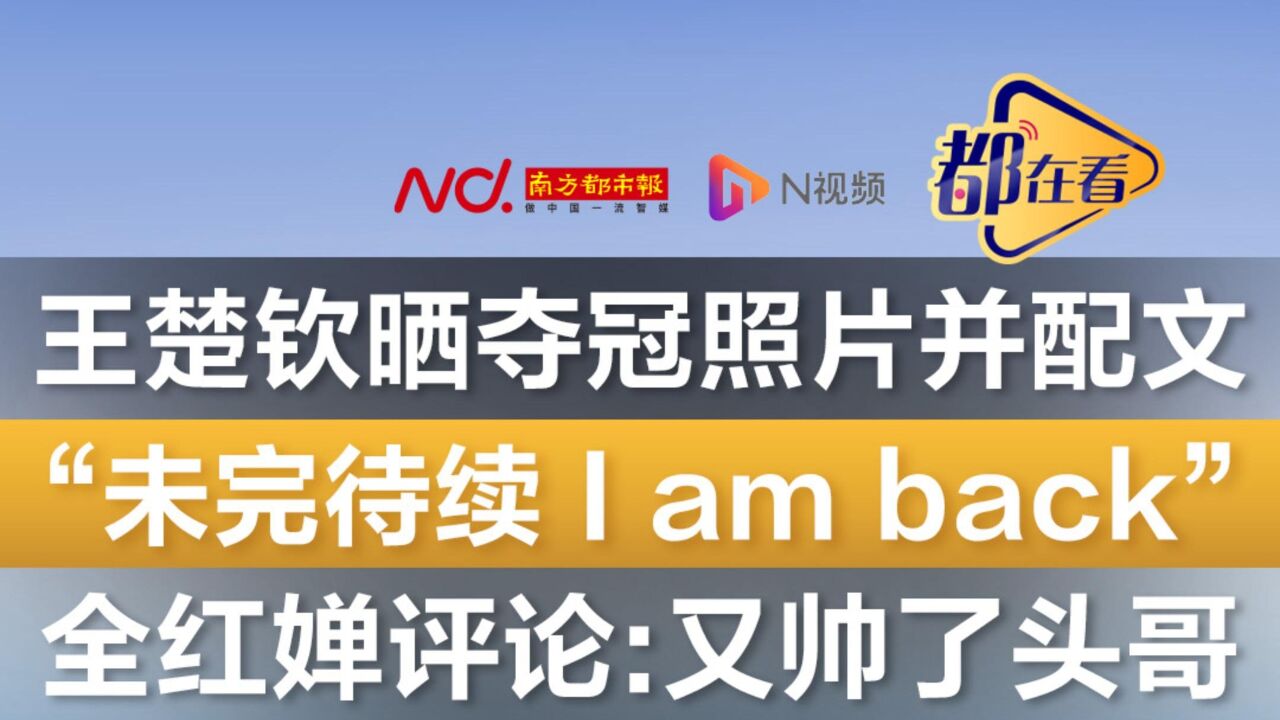 王楚钦晒夺冠照片并配文“未完待续,I am back”