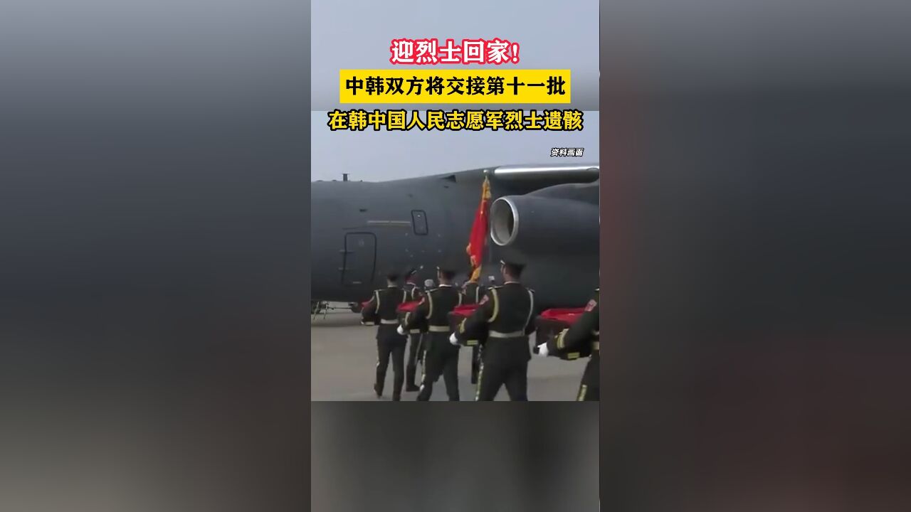 迎烈士回家!中韩双方将交接第十一批在韩中国人民志愿军烈士遗骸