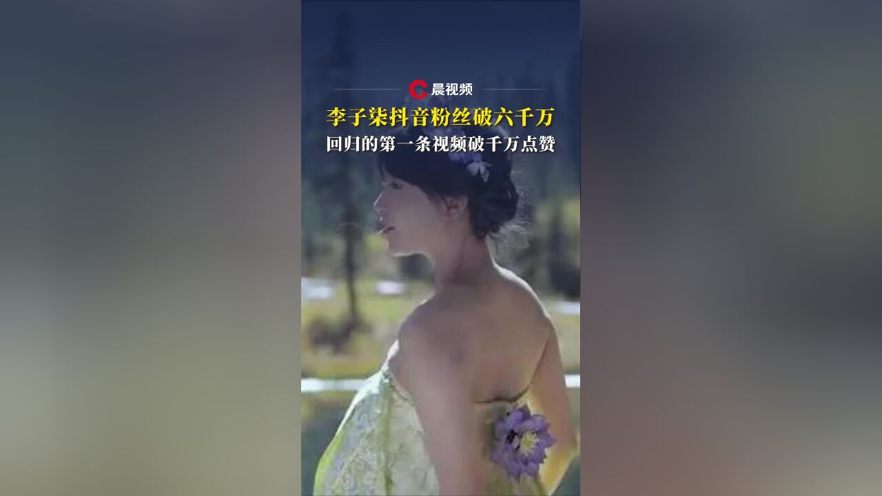 李子柒抖音粉丝数破六千万,回归的第一条视频破千万点赞