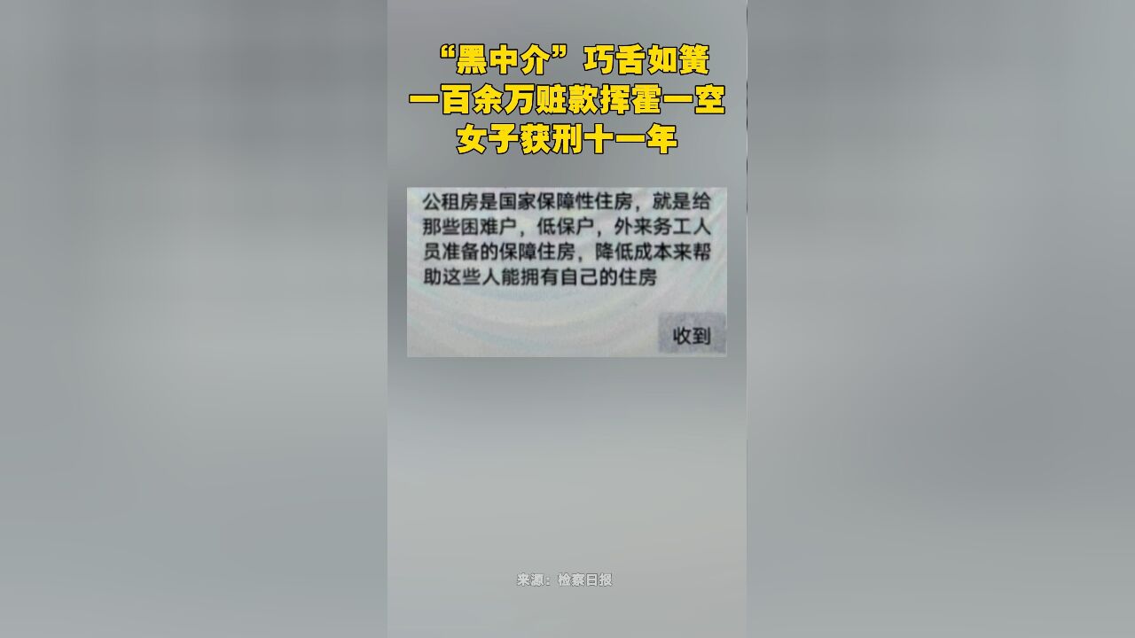 “黑中介”巧舌如簧,一百余万赃款挥霍一空!女子获刑十一年