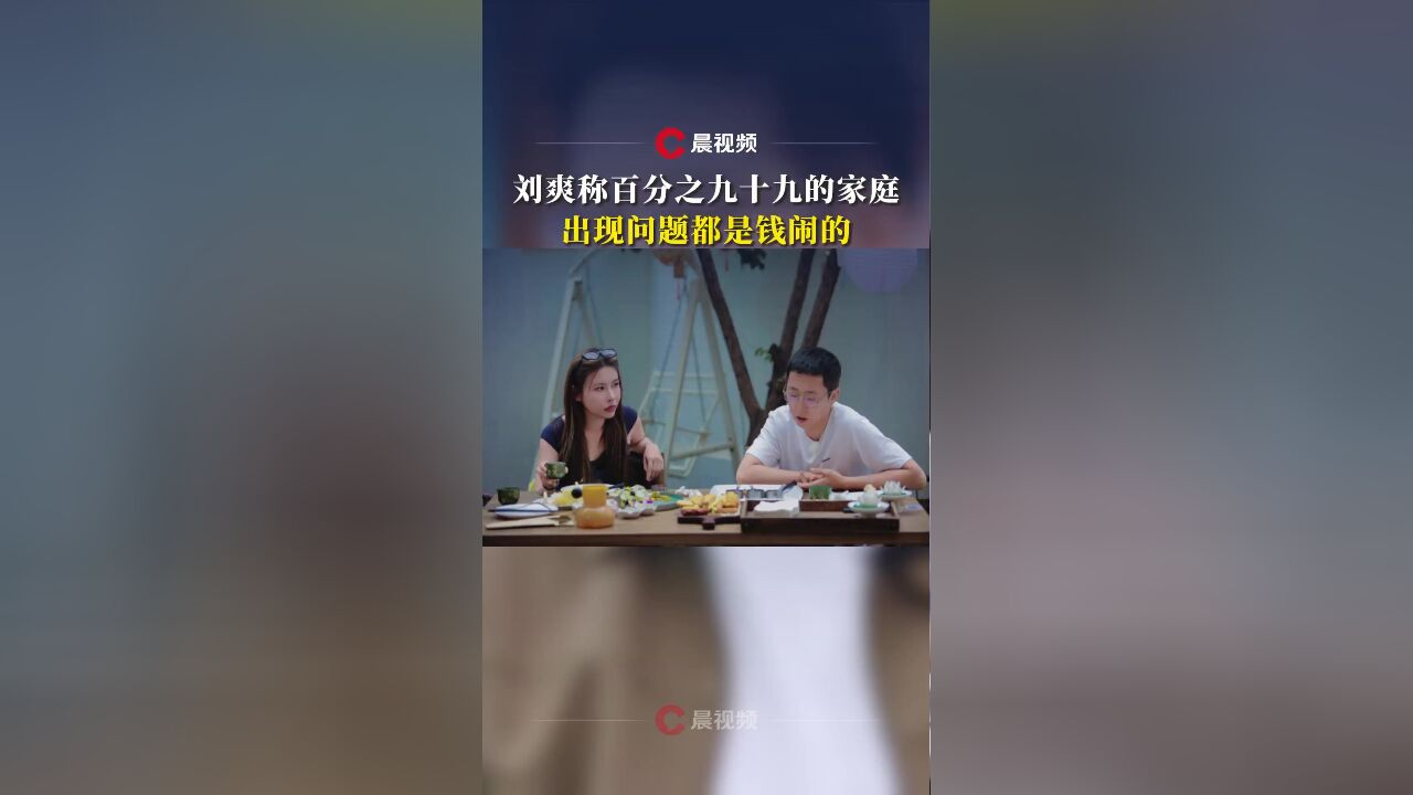 刘爽称百分之九十九的家庭出现问题都是钱闹的