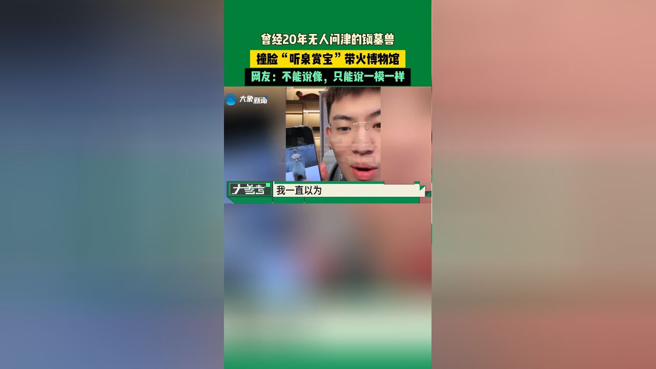 曾经20年无人问津的镇墓兽,撞脸“听泉赏宝”带火博物馆,网友:不能说像,只能说一模一样