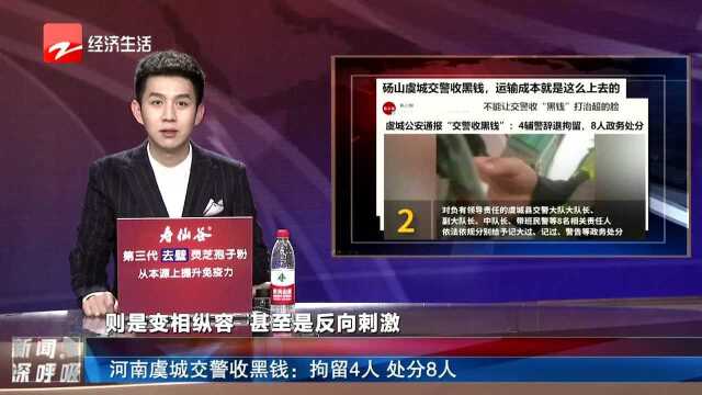 河南虞城交警收黑钱:拘留4人 处分8人