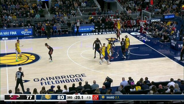 NBA常规赛：热火vs步行者第3节原声解说回放